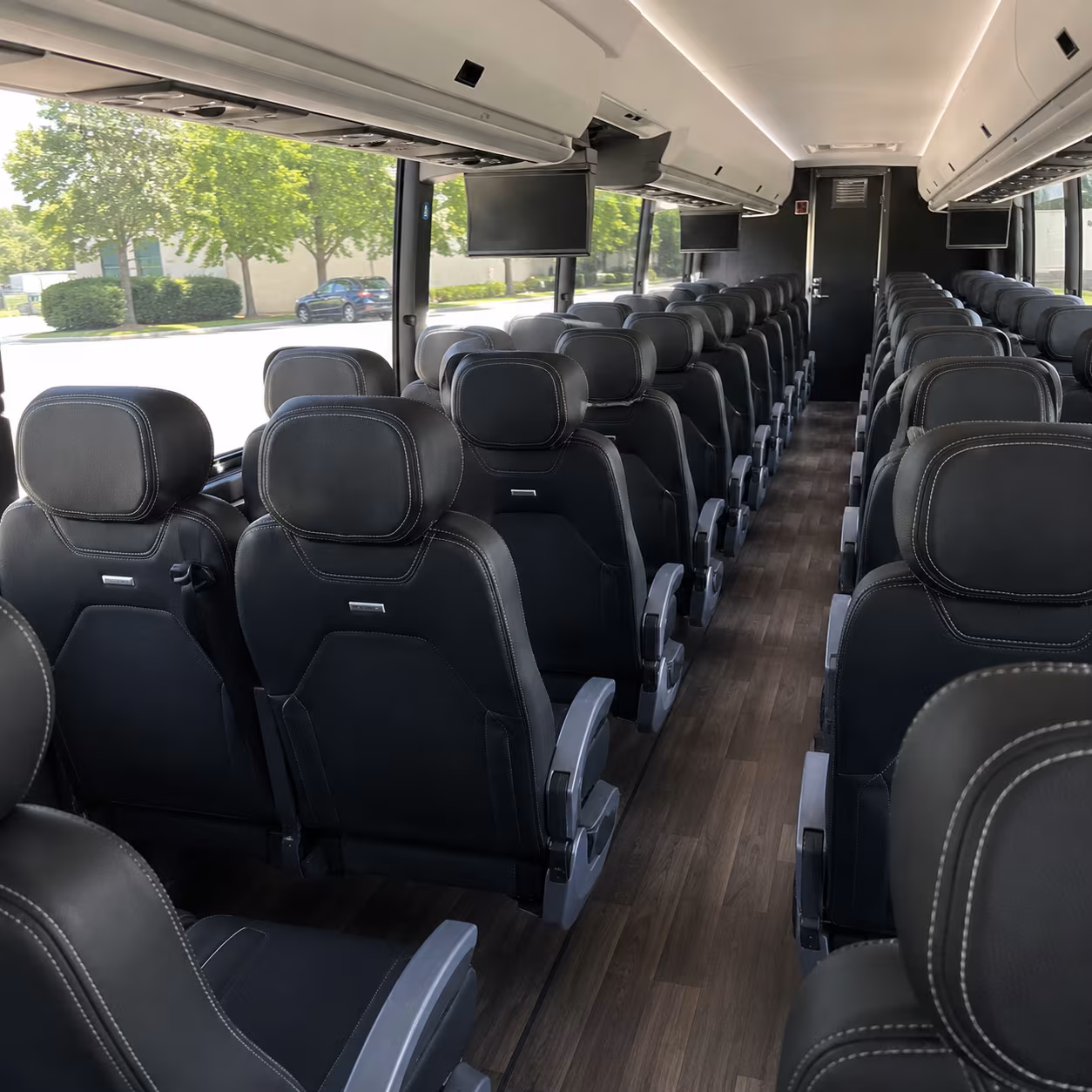 56 passenger charter bus inside