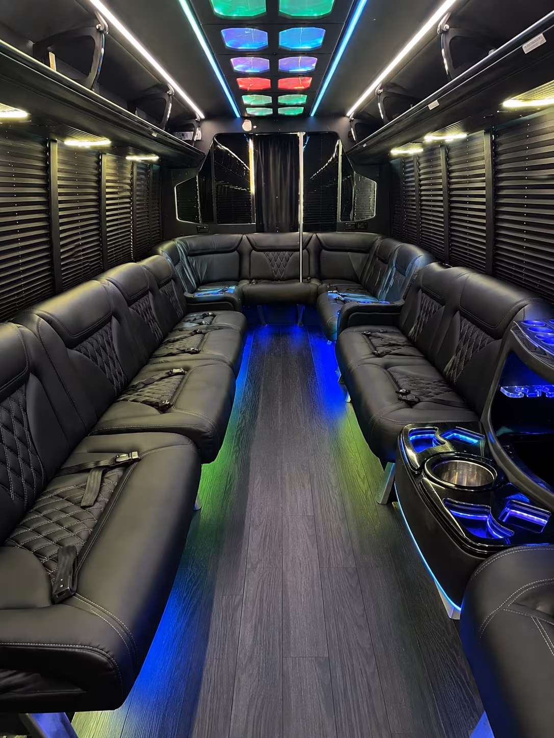 livonia 20 passenger party bus interior