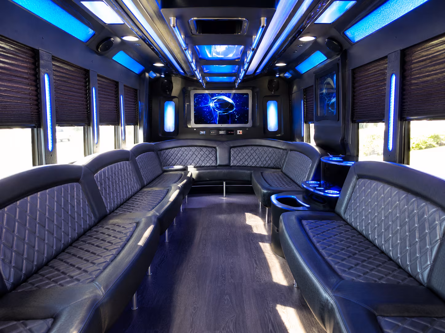 livonia 28 passenger party bus inside