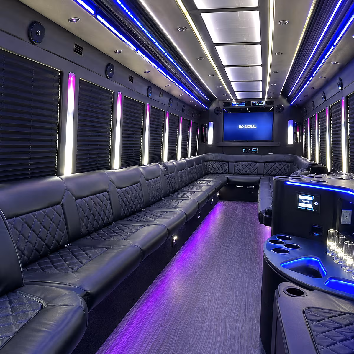 livonia 30 passenger party bus inside